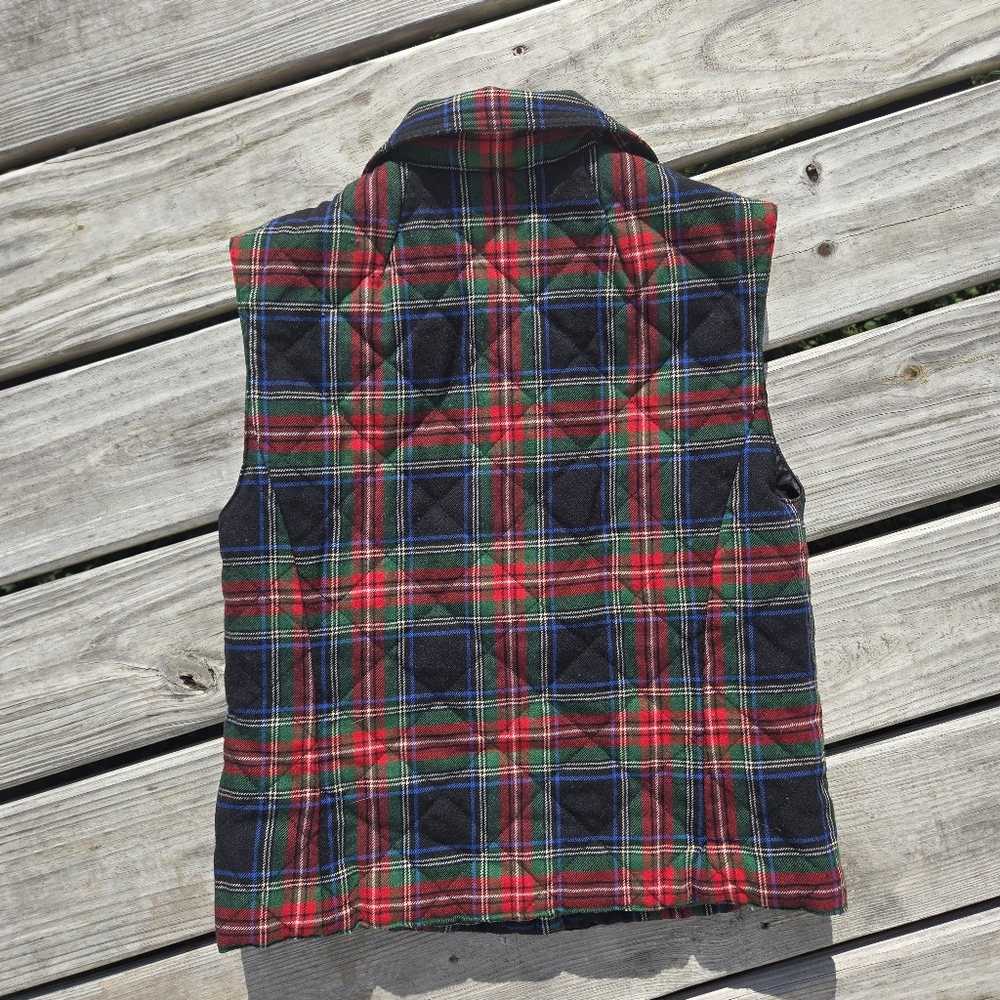 Pendleton Red Tartan Plaid Wool Vest L Christmas Vest Holiday Preppy - Picture 5 of 5